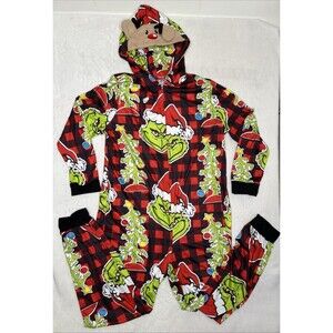 The Grinch Jumpsuit Hoodie Women’s 3XL Pajama Loungewear Sleepwear One-Piece
